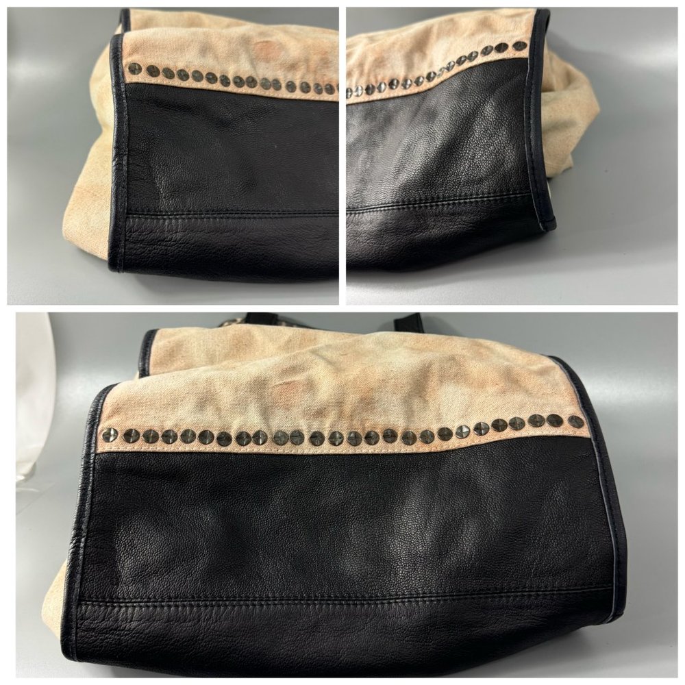 Free People Ryman Distressed Tote Studded Expendable Zipper Center - Picture 15 of 16